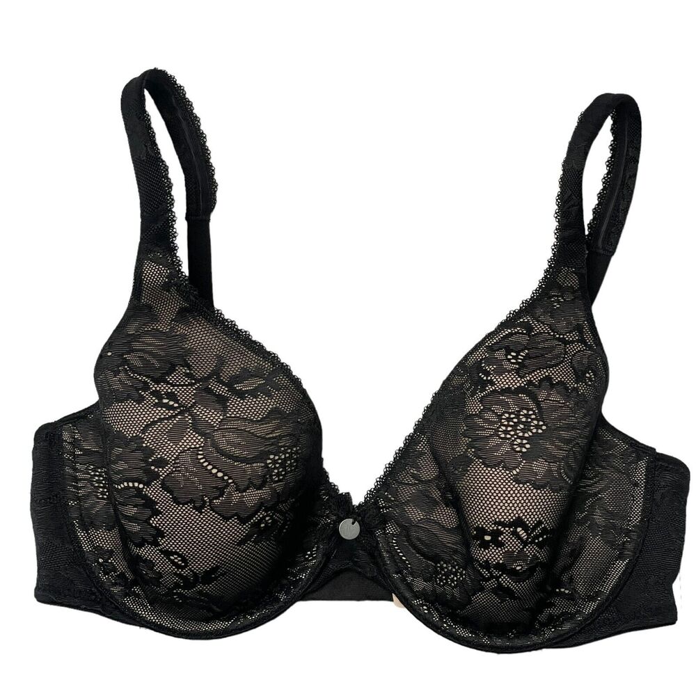 Victoria's Secret Body By Victoria Lined Perfect Coverage Black Lace Bra New